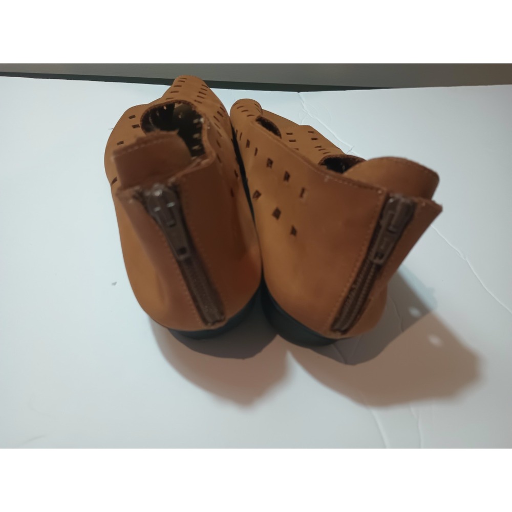 Sesto Meucci Brown Nubuck Leather Perforated Bootie Sandals Italy Womens Size 11 - Picture 3 of 6